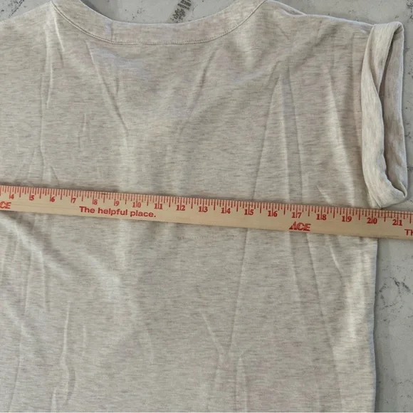 Lou & Grey Signaturesoft Split Neck Pocket Dress Women’s Sz M in Lt Oak Heather - Picture 9 of 12